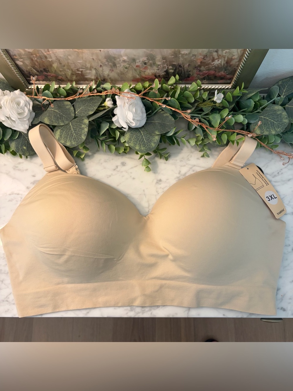 Truekind Supportive Comfort Wireless Shaping Bra 3X Beige